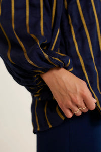 Alessandra Frankie Linen Shirt  Ink/Gold 800Q