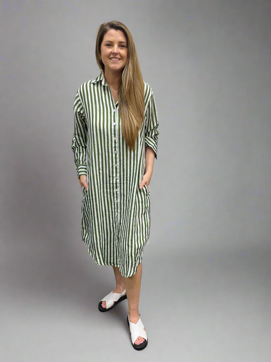 Frockk Dress Elena Moss Stripe