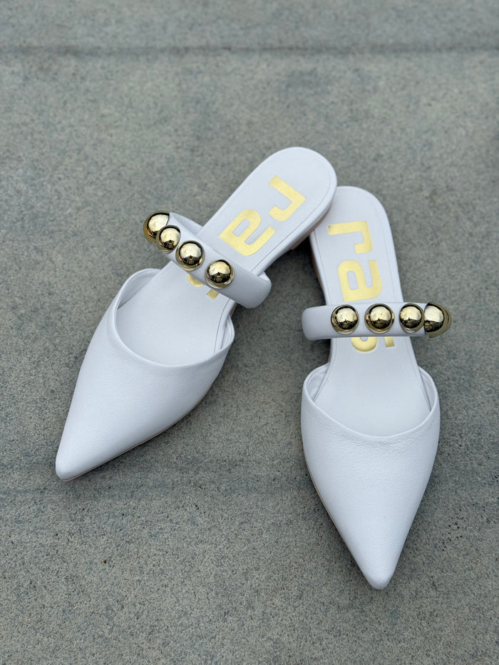 Ras Mule White With Gold Spheres Sofia 8009