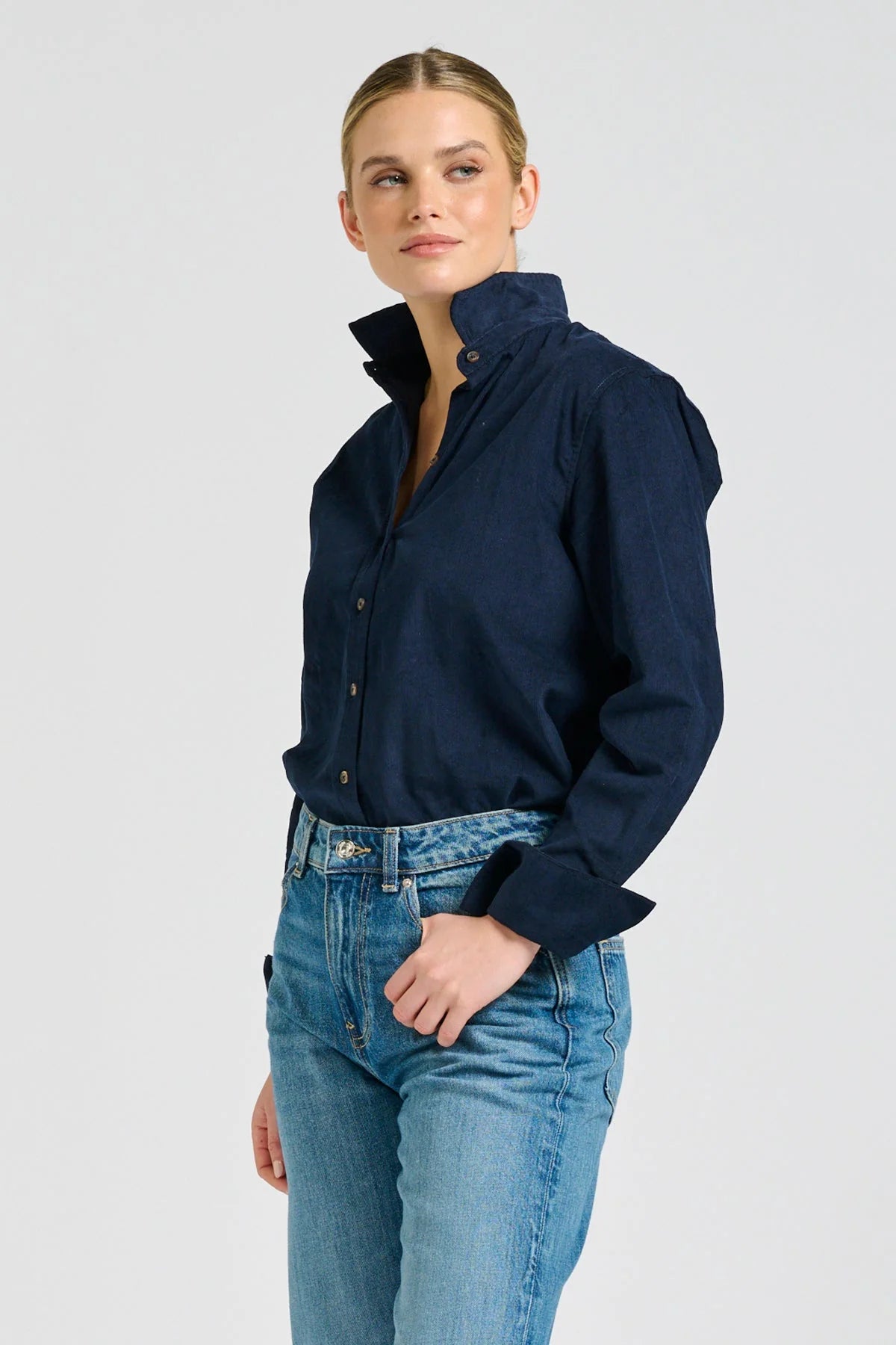 Shirty Shirt Relaxed French Navy Pincord Elodie