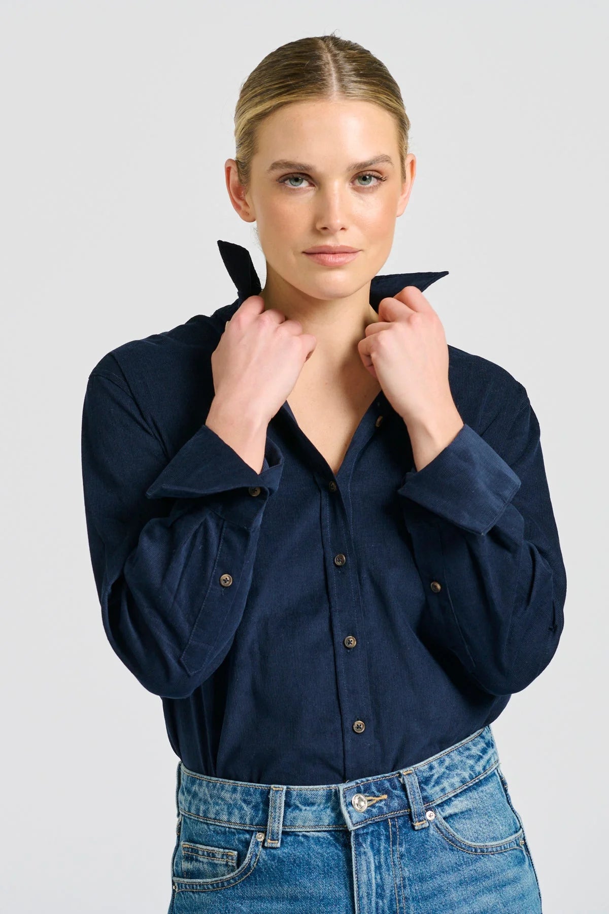 Shirty Shirt Relaxed French Navy Pincord Elodie