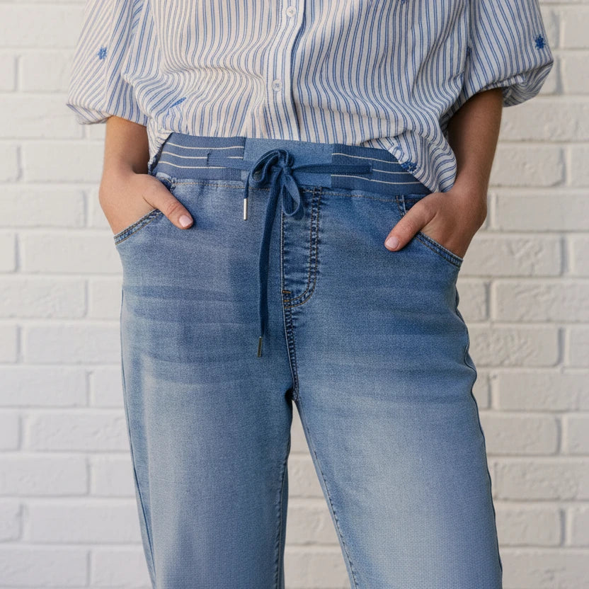 Italian Star Joggers Hugo Straight Leg Dark Denim