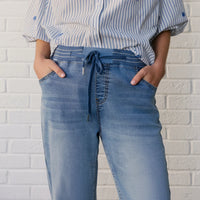 Italian Star Joggers Hugo Straight Leg Dark Denim
