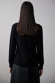 Mia Fratino Jumper Essential Slim V Black Cashmere 23510