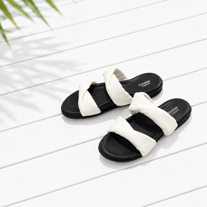 Chrissie Slide Believe White