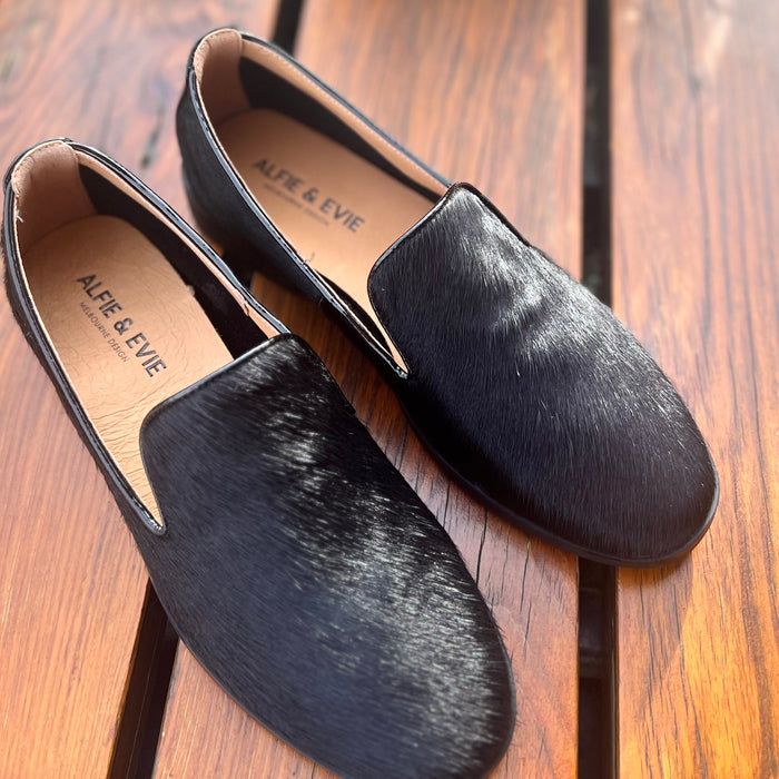 Alfie & Evie Amel Black Pony Loafer