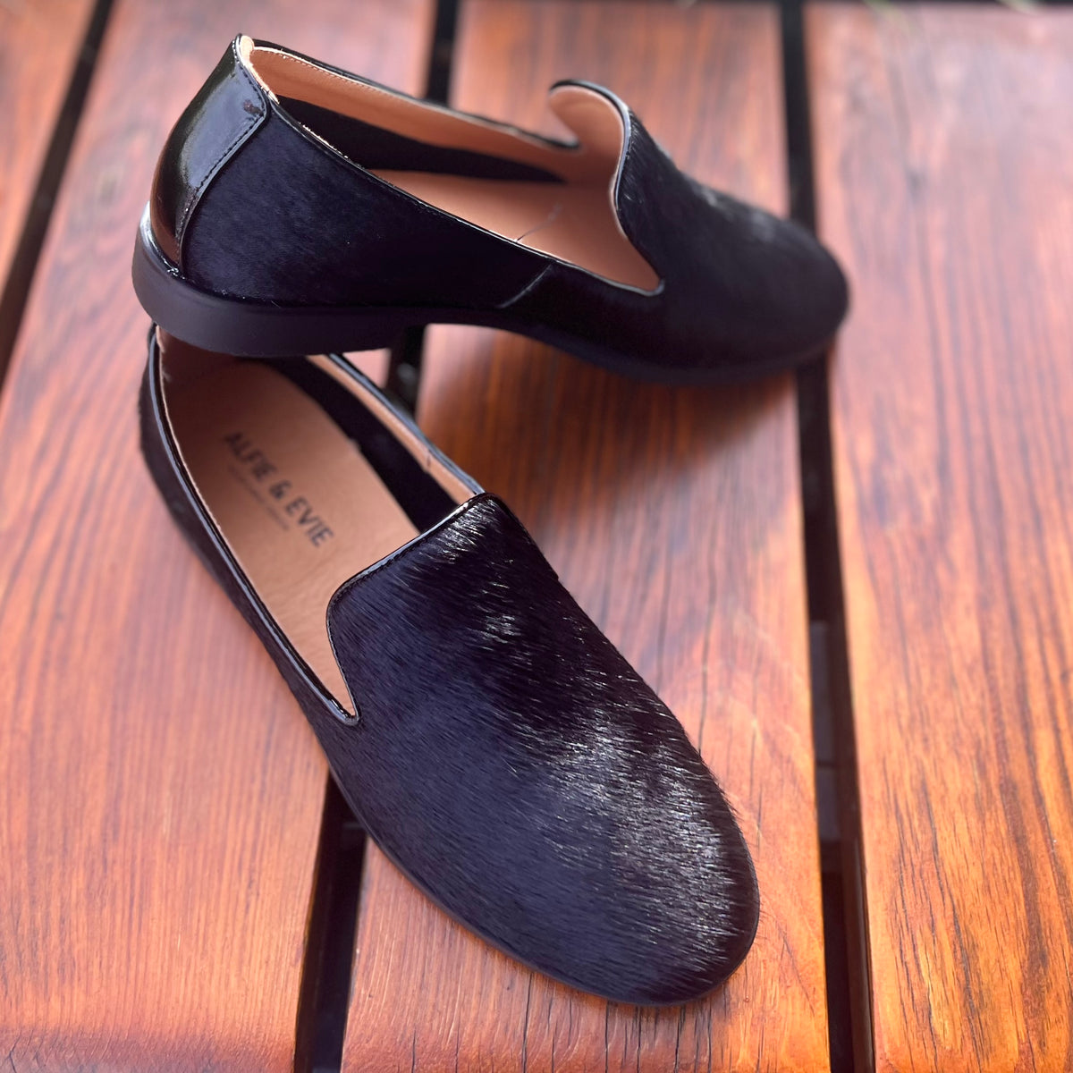 Alfie & Evie Amel Black Pony Loafer