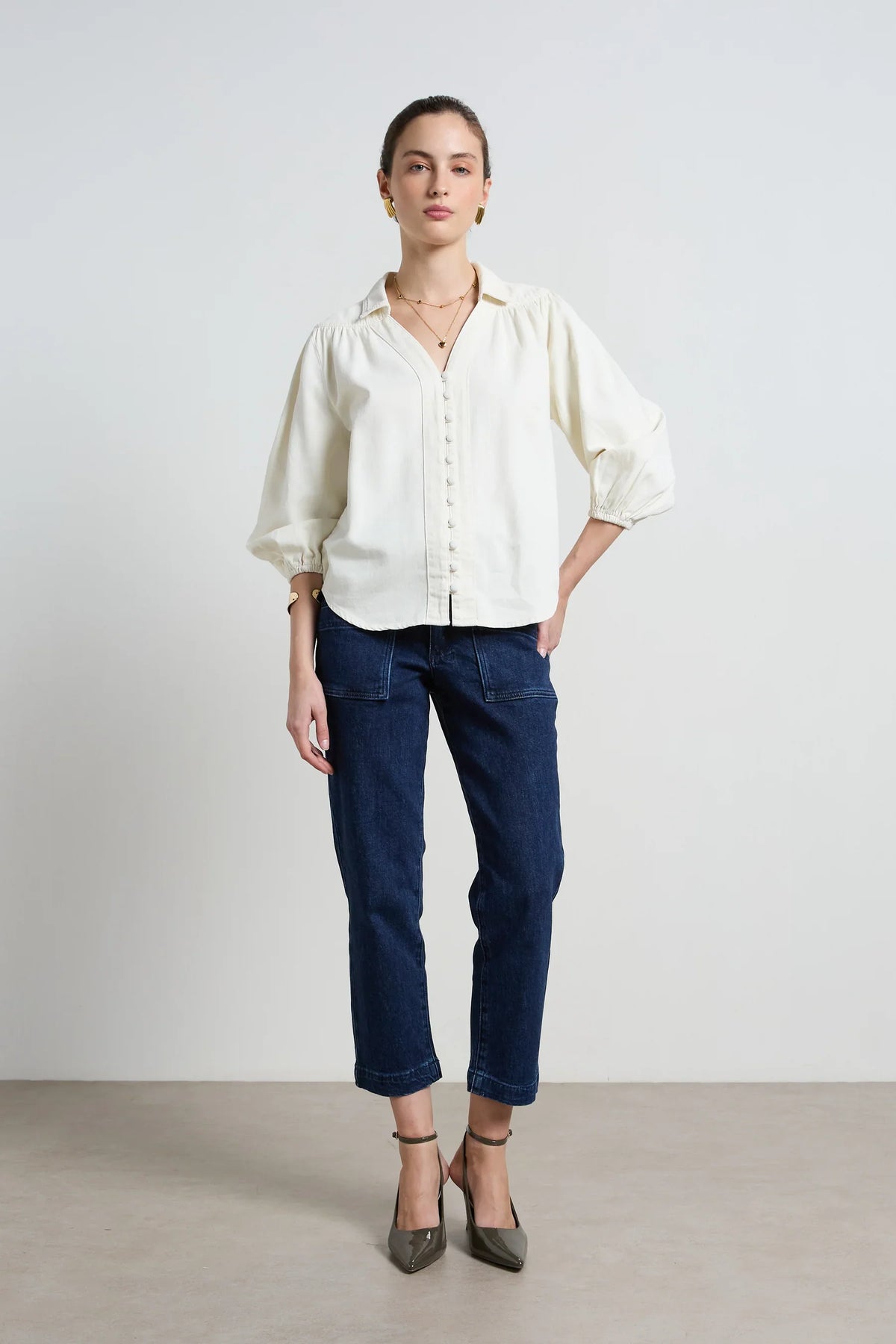 Dricoper Denim Shirt Ivory Marlowe DD3780