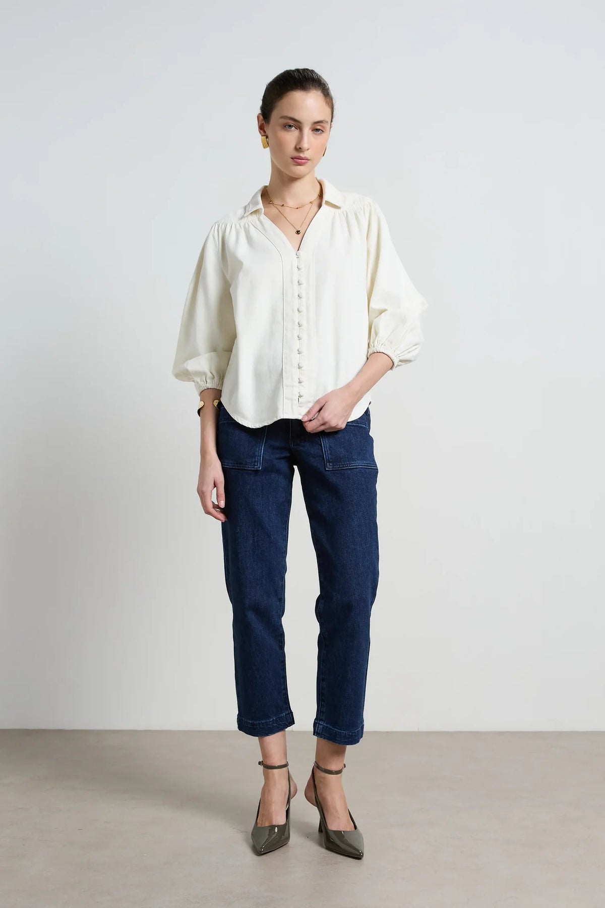 Dricoper Denim Shirt Ivory Marlowe DD3780