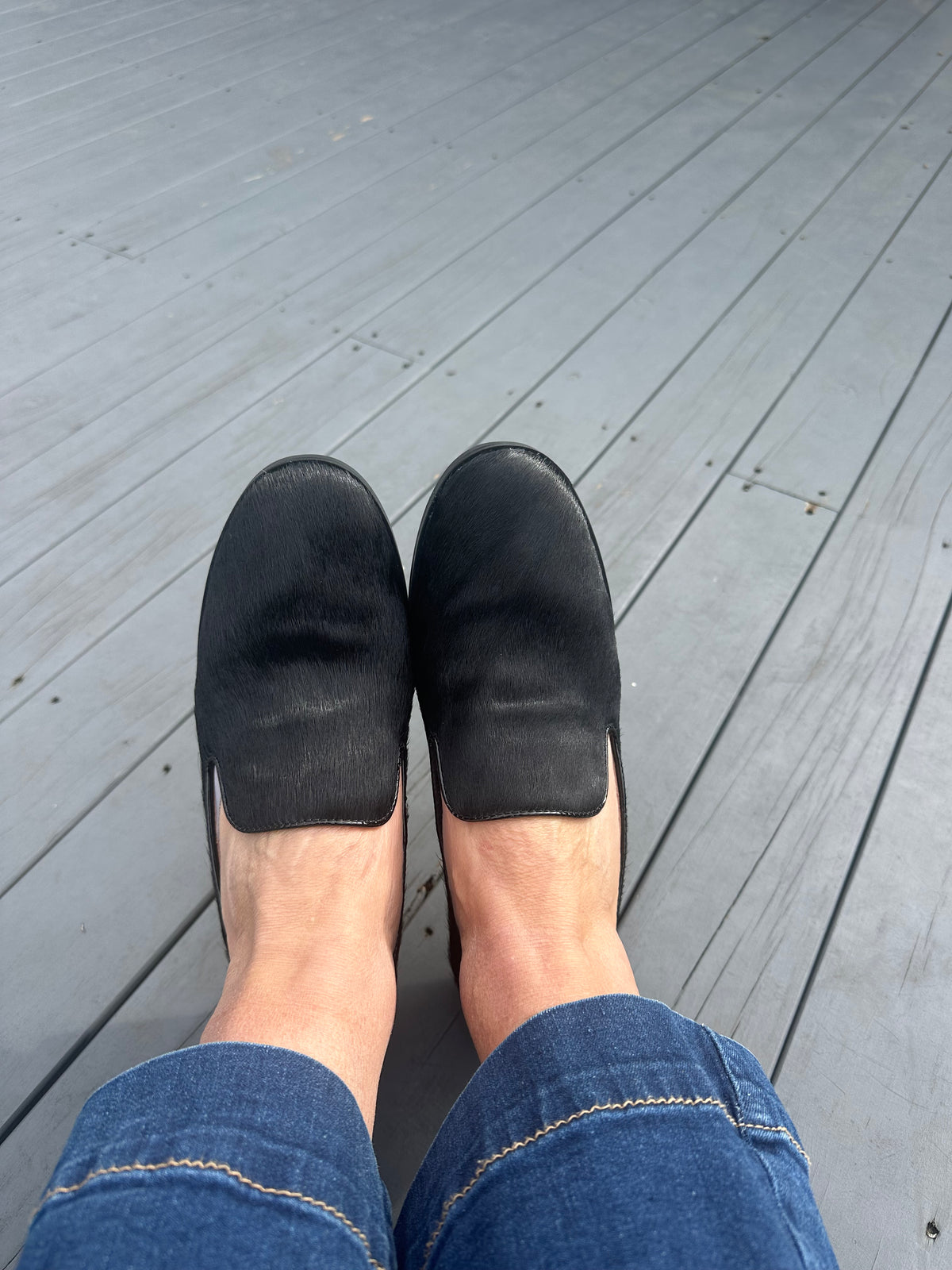 Alfie & Evie Amel Black Pony Loafer