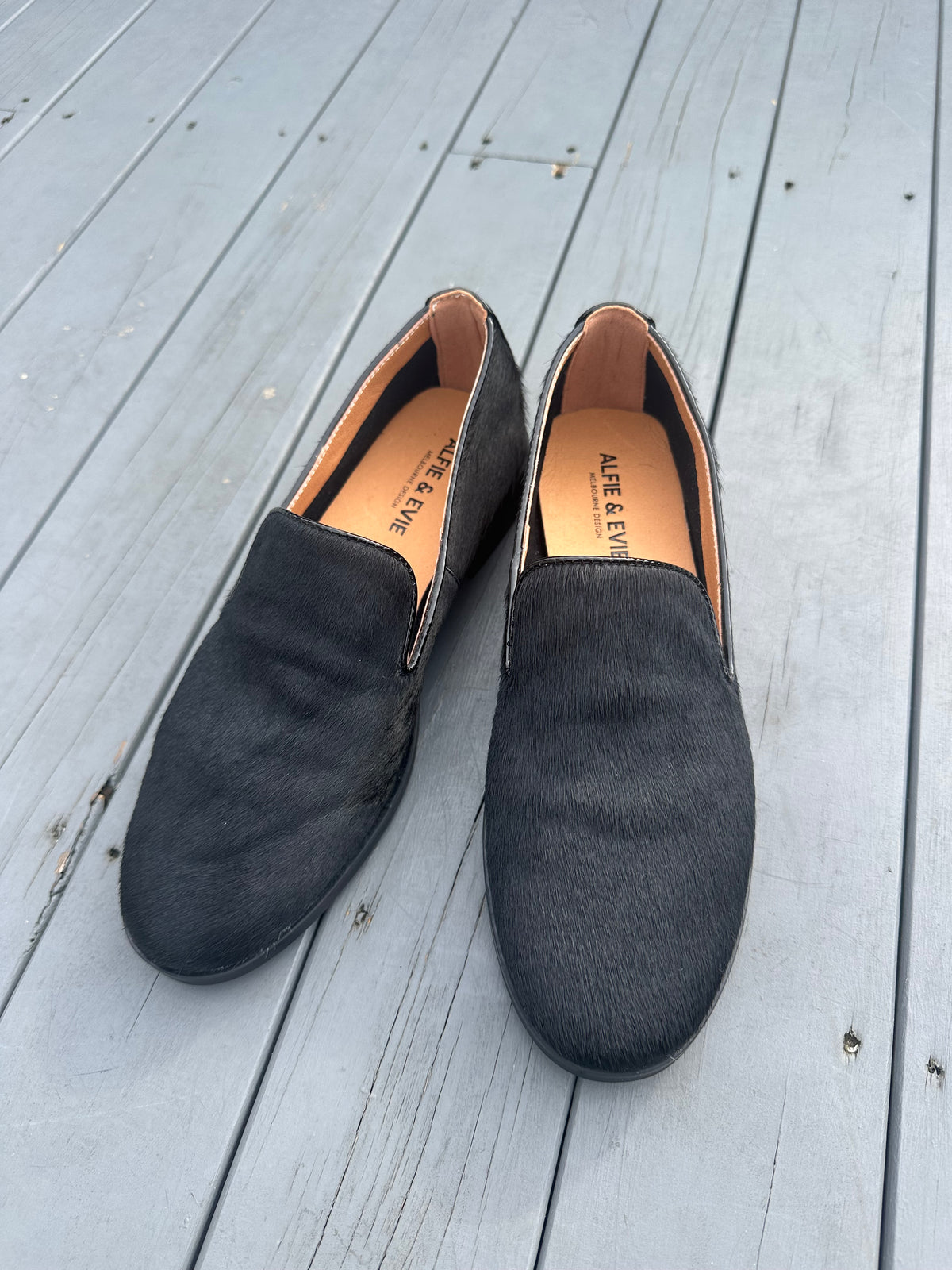 Alfie & Evie Amel Black Pony Loafer