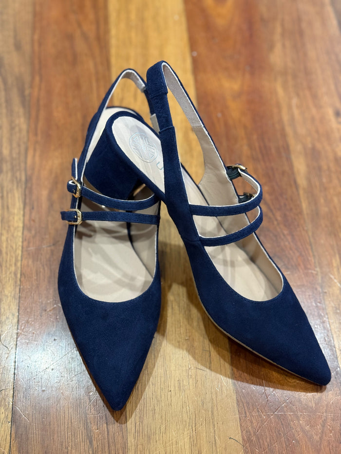Unisa Navy Suede Sling Back Jacko- KS