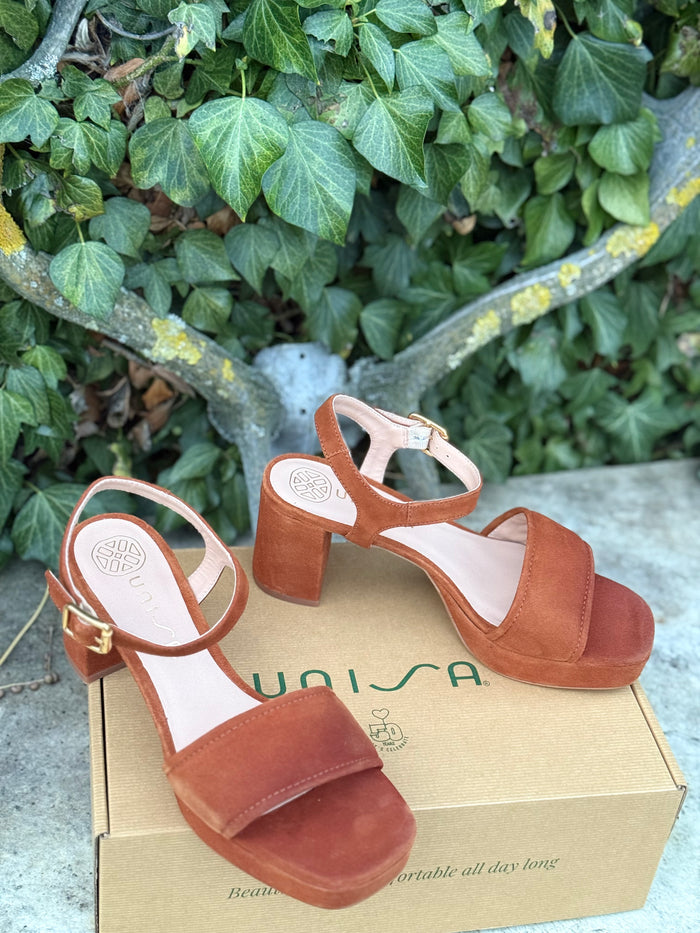 Unisa Suede Sandal Cuir Nadar-KS Tan platform