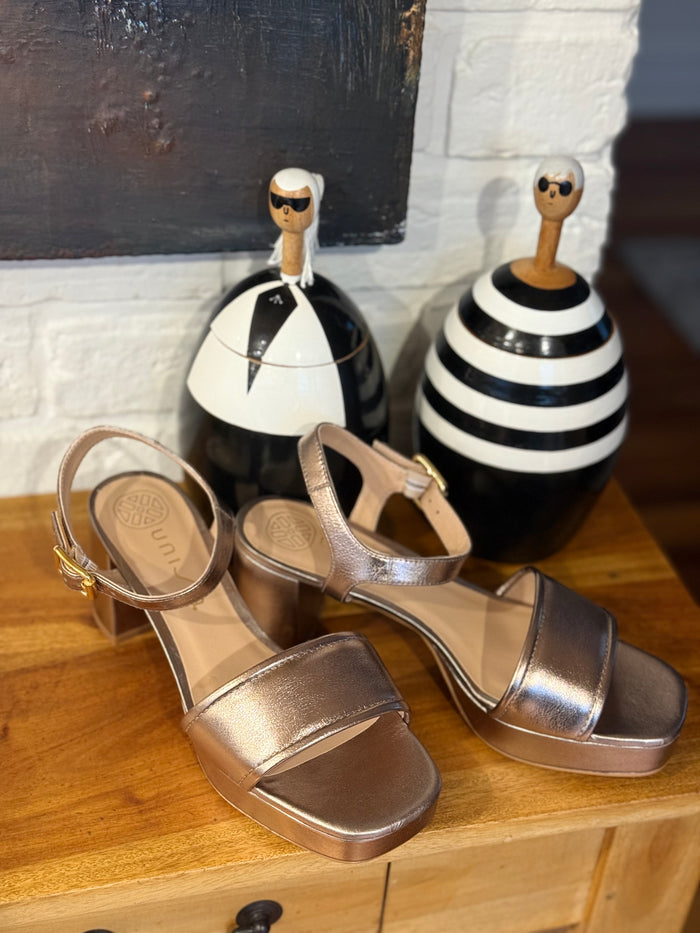 Unisa Heeled Sandal Platino Nadar- Mec Platform