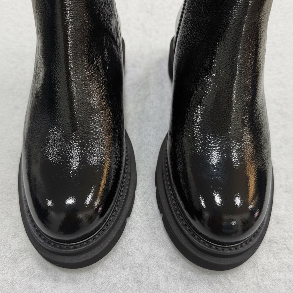 Luca Grossi Boot Ankle Patent Black 5808