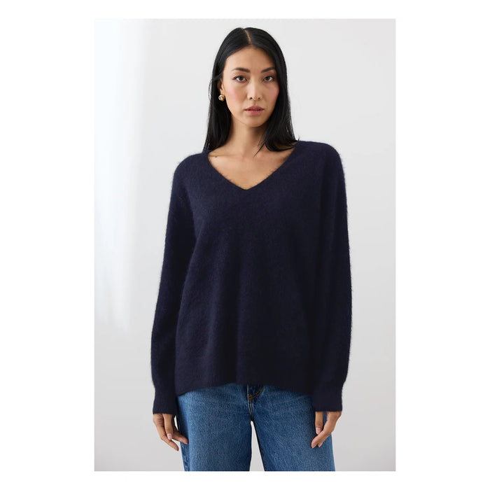 Mia Fratino Brushed Cashmere Scarlett Vee Midnight 24022
