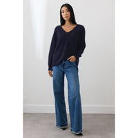 Mia Fratino Brushed Cashmere Scarlett Vee Midnight 24022