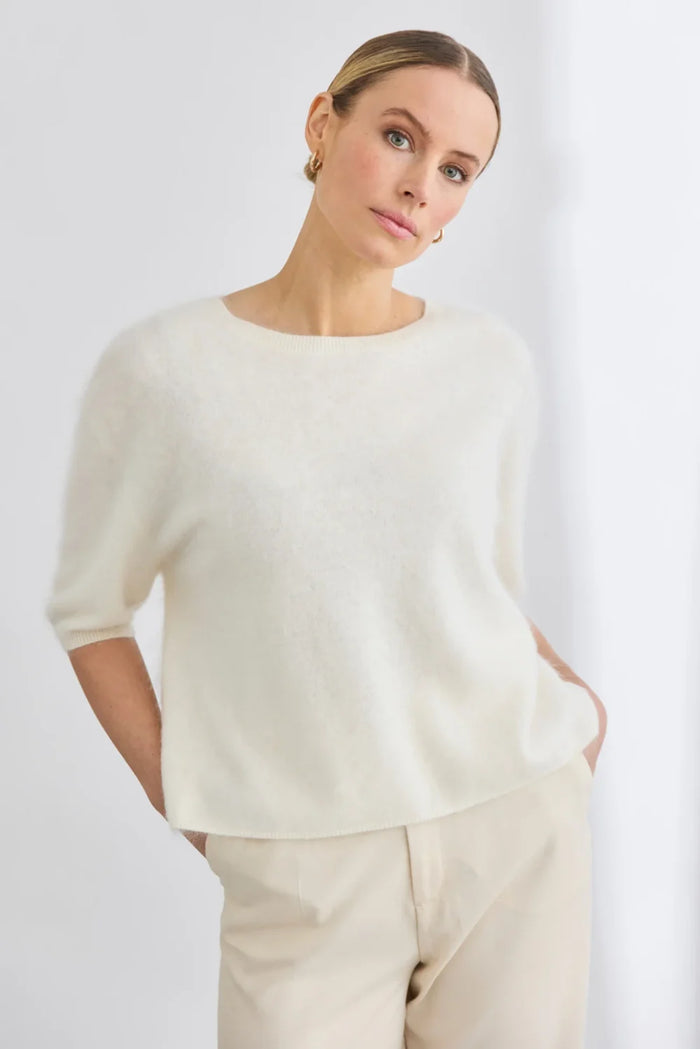 Mia Fratino Brushed Cashmere Erika T Polar 24021