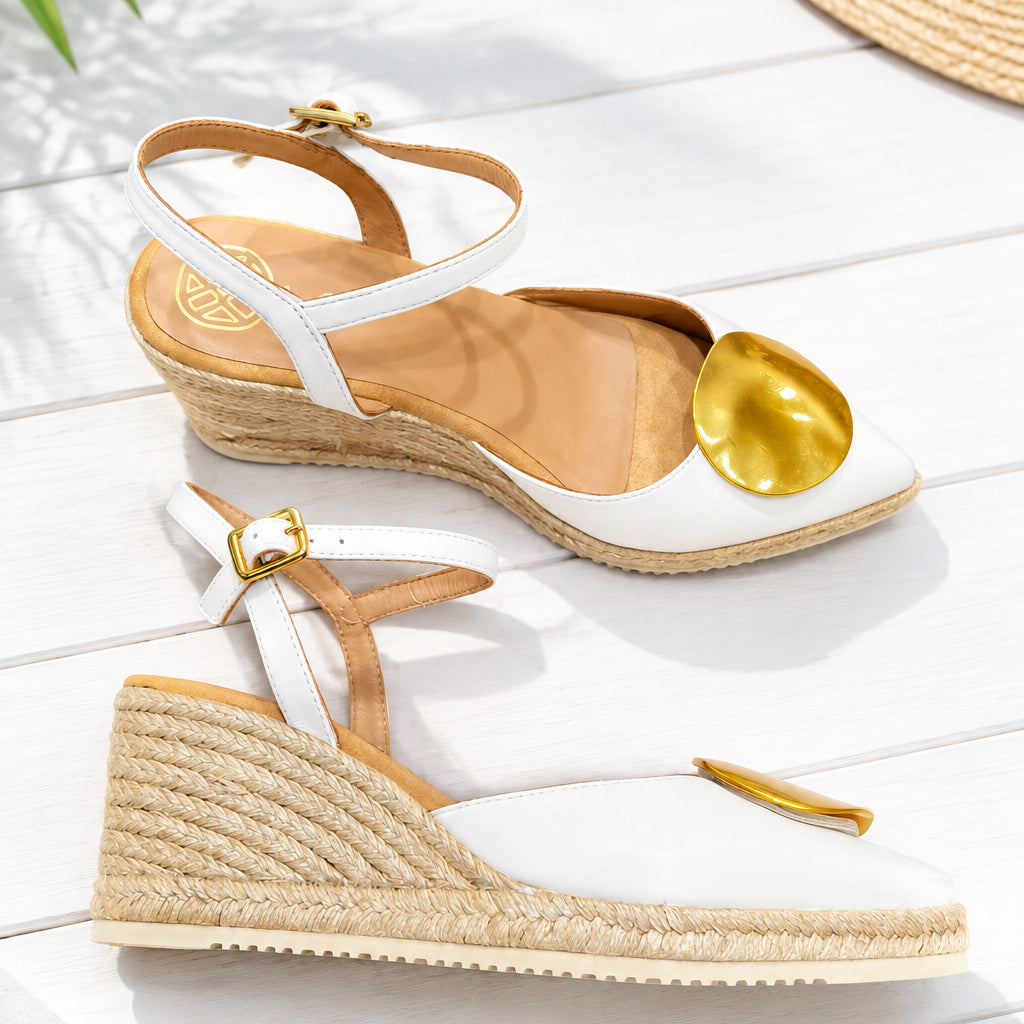 Unisa Sandal Ivory Wedge Delain