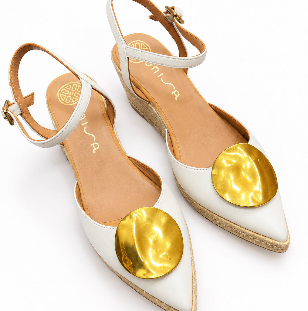 Unisa Sandal Ivory Wedge Delain