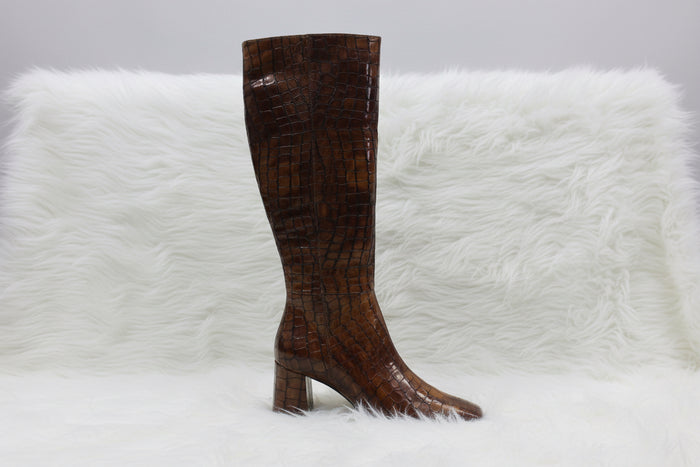 Neo Boot Manati Cuero Rust Croc Knee High 25580-795C