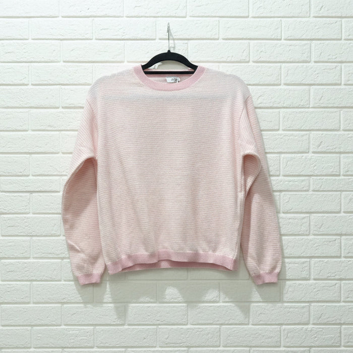 Love From Italy Jumper Wool Blend Pale Pink Stripe KA9035