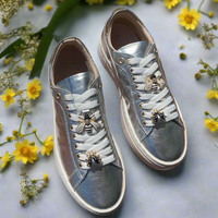 Wave Silver Sneakers with Bee 28098