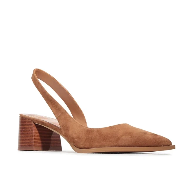 Eos Heel Aura Pecan Suede