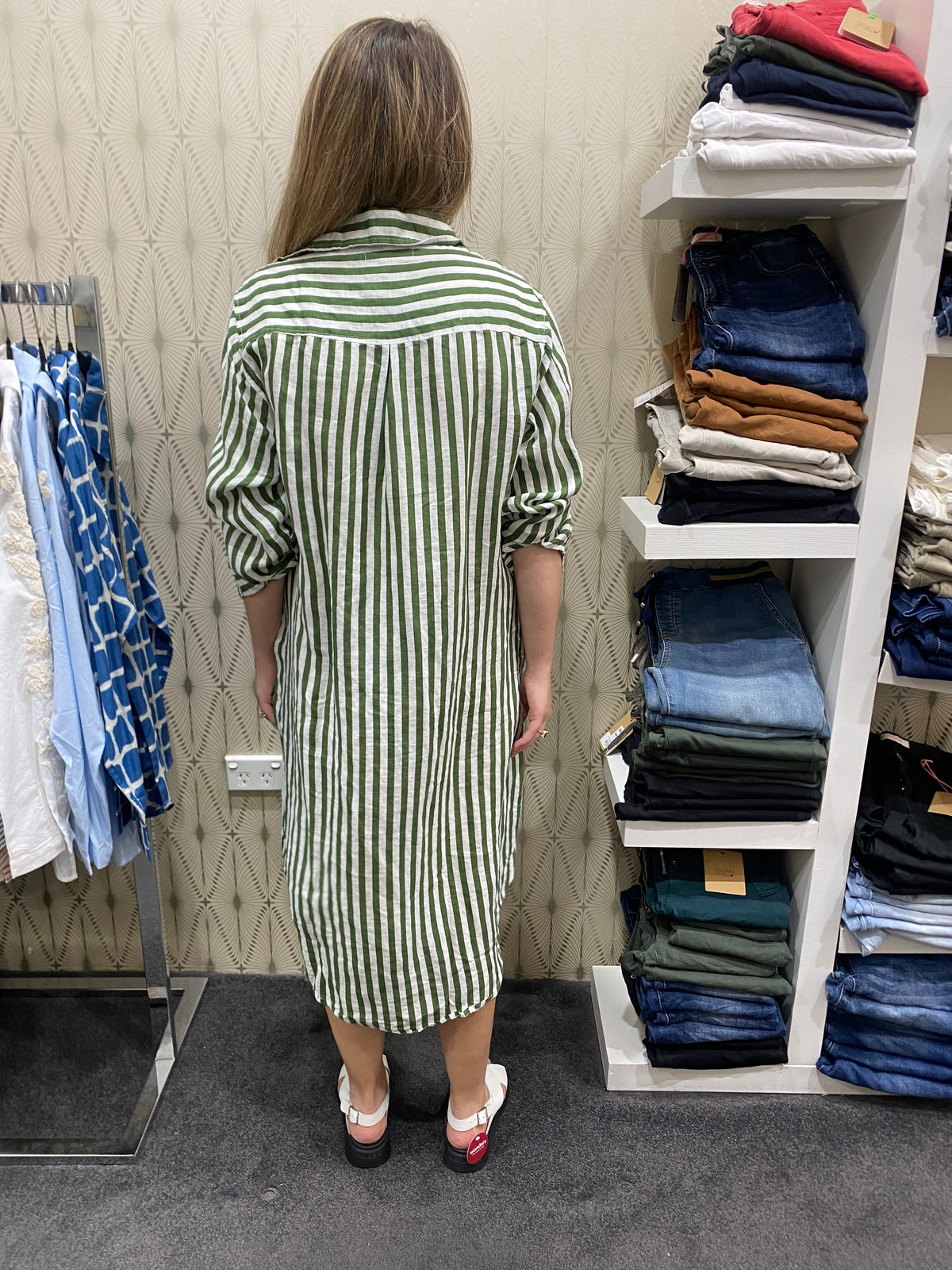 Frockk Dress Elena Moss Stripe