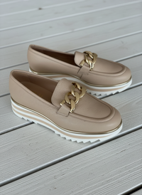 Luca Grossi Loafers Willer Beige Chunky with Gold metal H026M