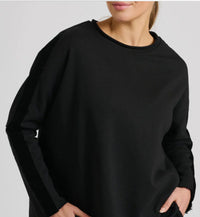 Est 1971 Raw Velvet Trim Sweatshirt Black