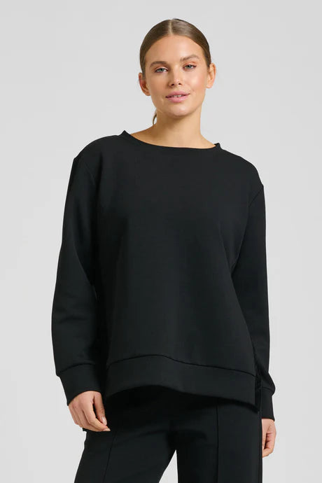 Est 1971 Scuba Velvet Side Trim Sweatshirt Black
