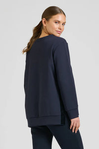 Est 1971 Scuba Velvet Side Trim Sweatshirt Navy