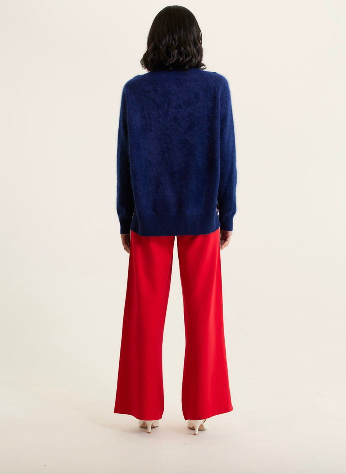 Alessandra Rose Brushed Cashmere Polo Navy W251.30IT