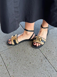 Sempre Di wicker/black sandal talent-fmau2