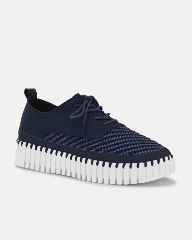 Ilse Jacobsen Shoes Tulip 4094 Dark Indigo/ White Lace up