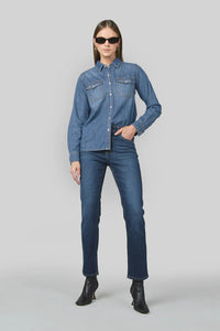 Dricoper Jeans Della Slim Straight Leg Astro Blue