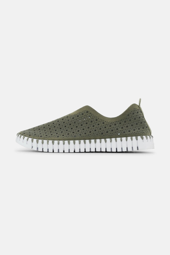 Ilse Jacobsen Shoe Tulip 4031 Loafer Army/White