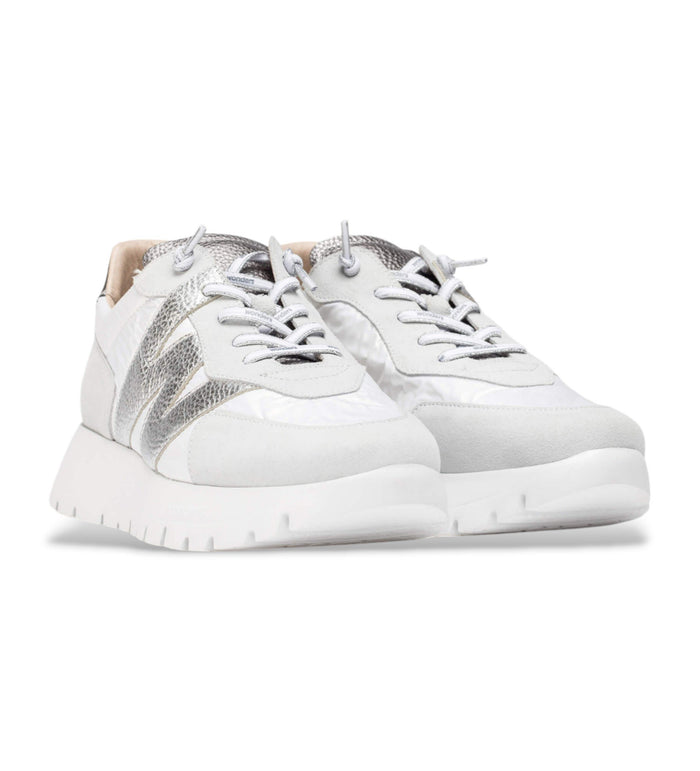Wonders Sneaker Oslo White with silver trim A-2464