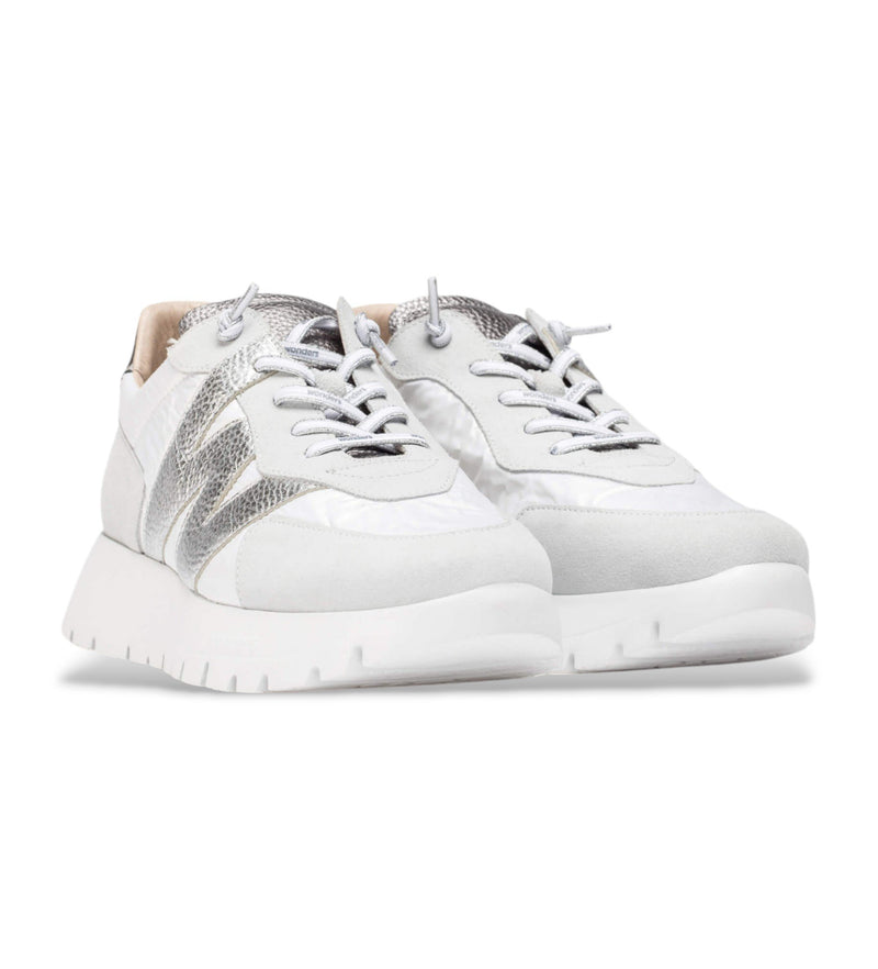 Wonders Sneaker Oslo White with silver trim A-2464