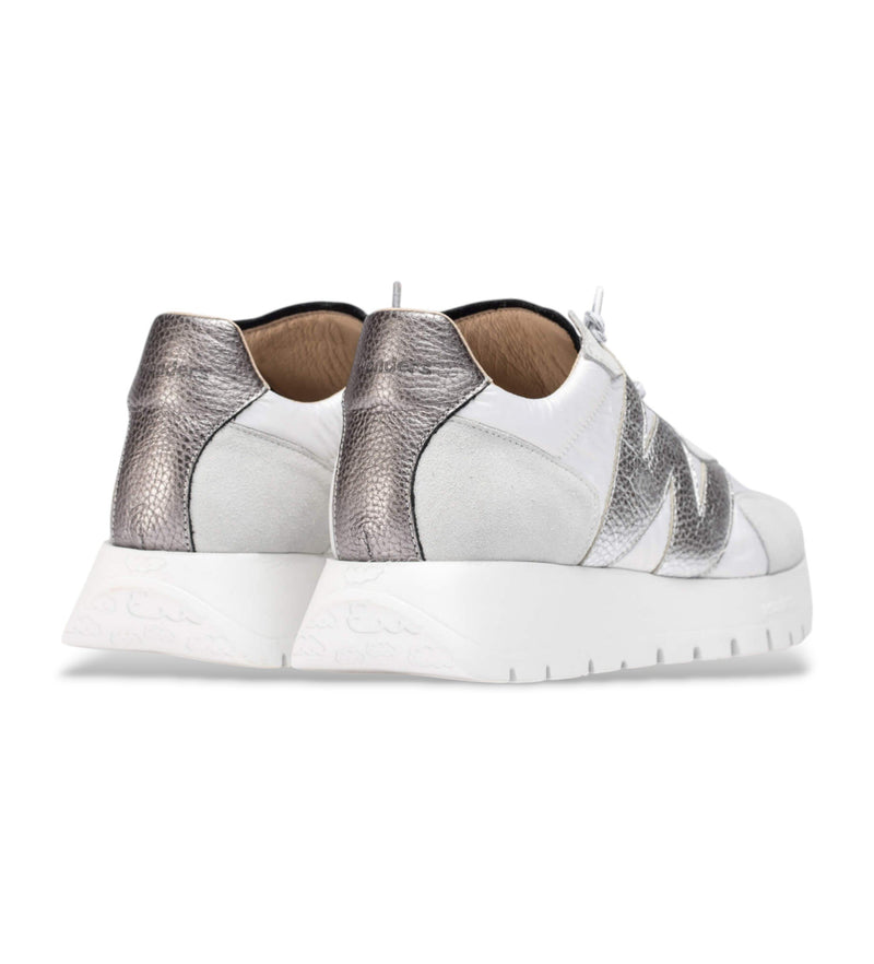 Wonders Sneaker Oslo White with silver trim A-2464