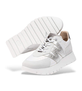 Wonders Sneaker Oslo White with silver trim A-2464