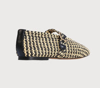 Eos Shoe Santalum Black Beige Raffia