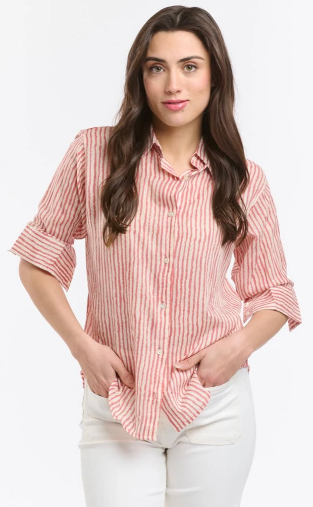 Italian Star Shirt Collins Red Stripe 67350