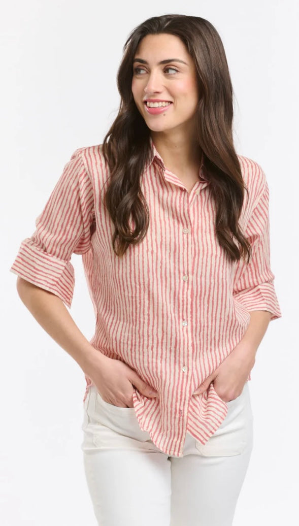 Italian Star Shirt Collins Red Stripe 67350