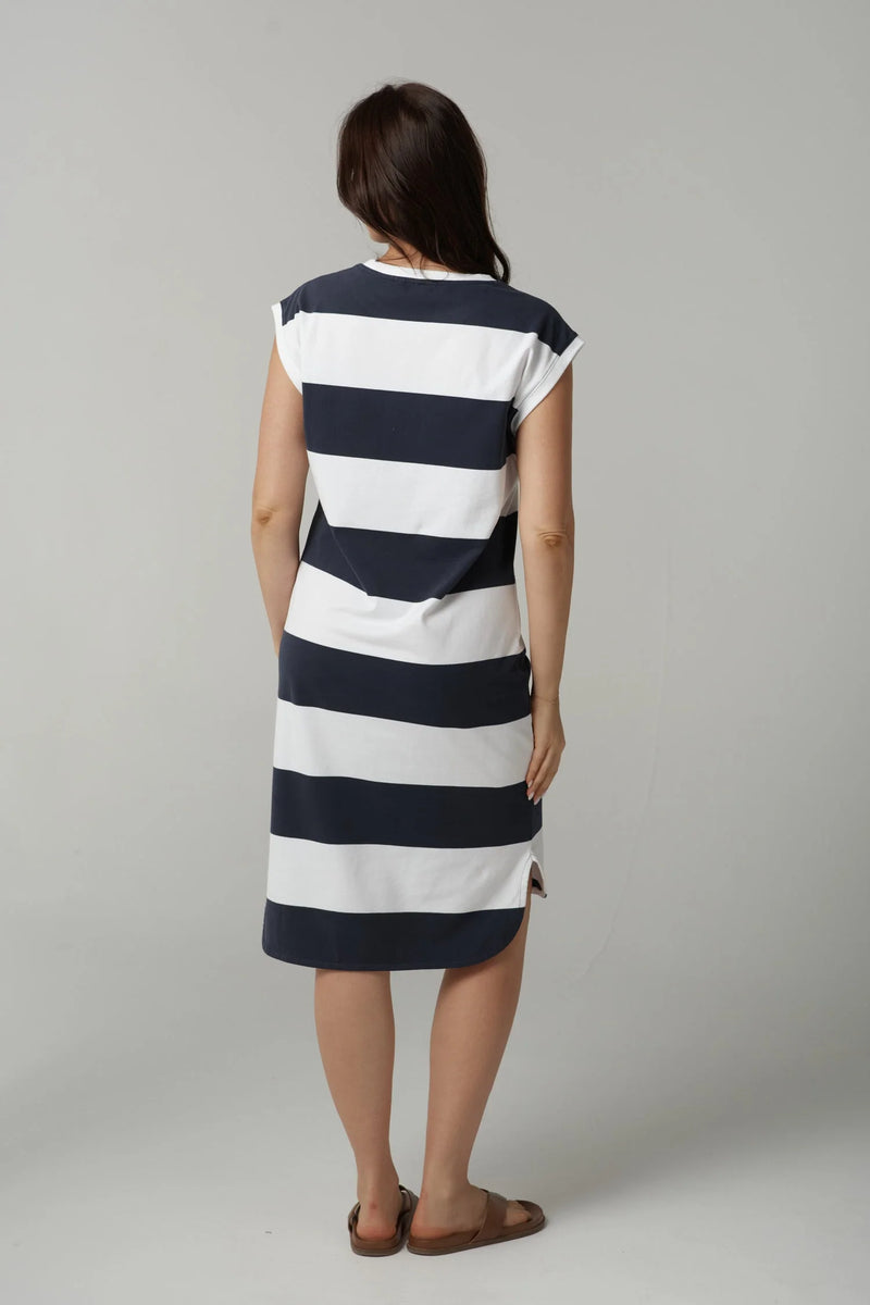 Cloth Paper Scissors Dress Stripe Navy White 1639