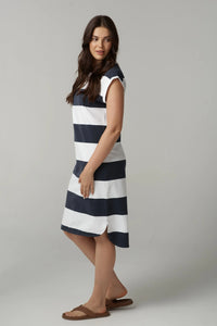 Cloth Paper Scissors Dress Stripe Navy White 1639