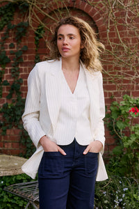 Italian Star Jacket Varli Striped Linen Mix 2412