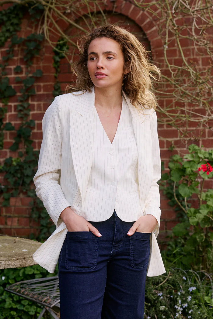Italian Star Jacket Varli Striped Linen Mix 2412