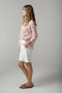 Cloth + Paper + Scissors Tee 3/4 Raglan Terracotta Stripe 1387